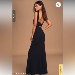 Lulus Love In Your Eyes Black Knotted Mermaid Maxi Dress